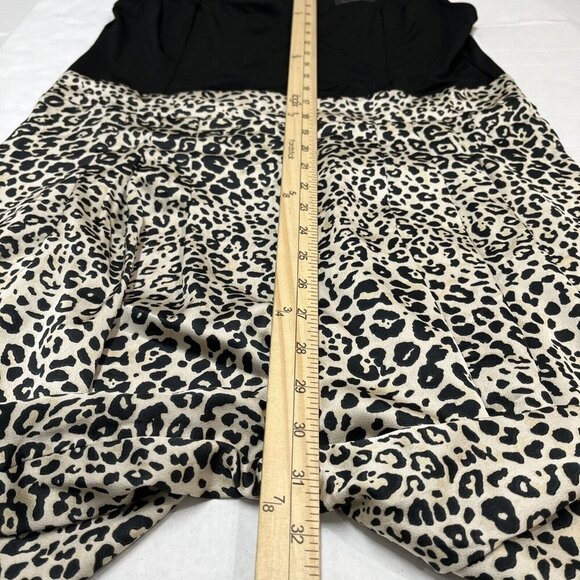 AX‎ Paris Curve 2 In 1Jumpsuit Womens 16 Black Leopard Wide Leg Party Cocktail - Picture 7 of 10